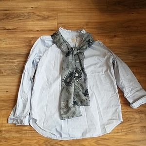 Ruffled light blue tunic